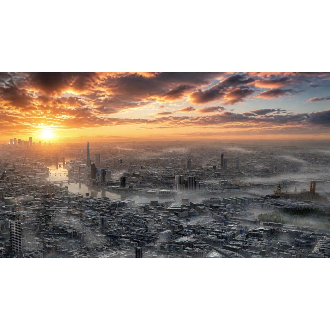 London City 3D Model – Low Poly Urban Environment for Archviz, FBX, OBJ - View 2