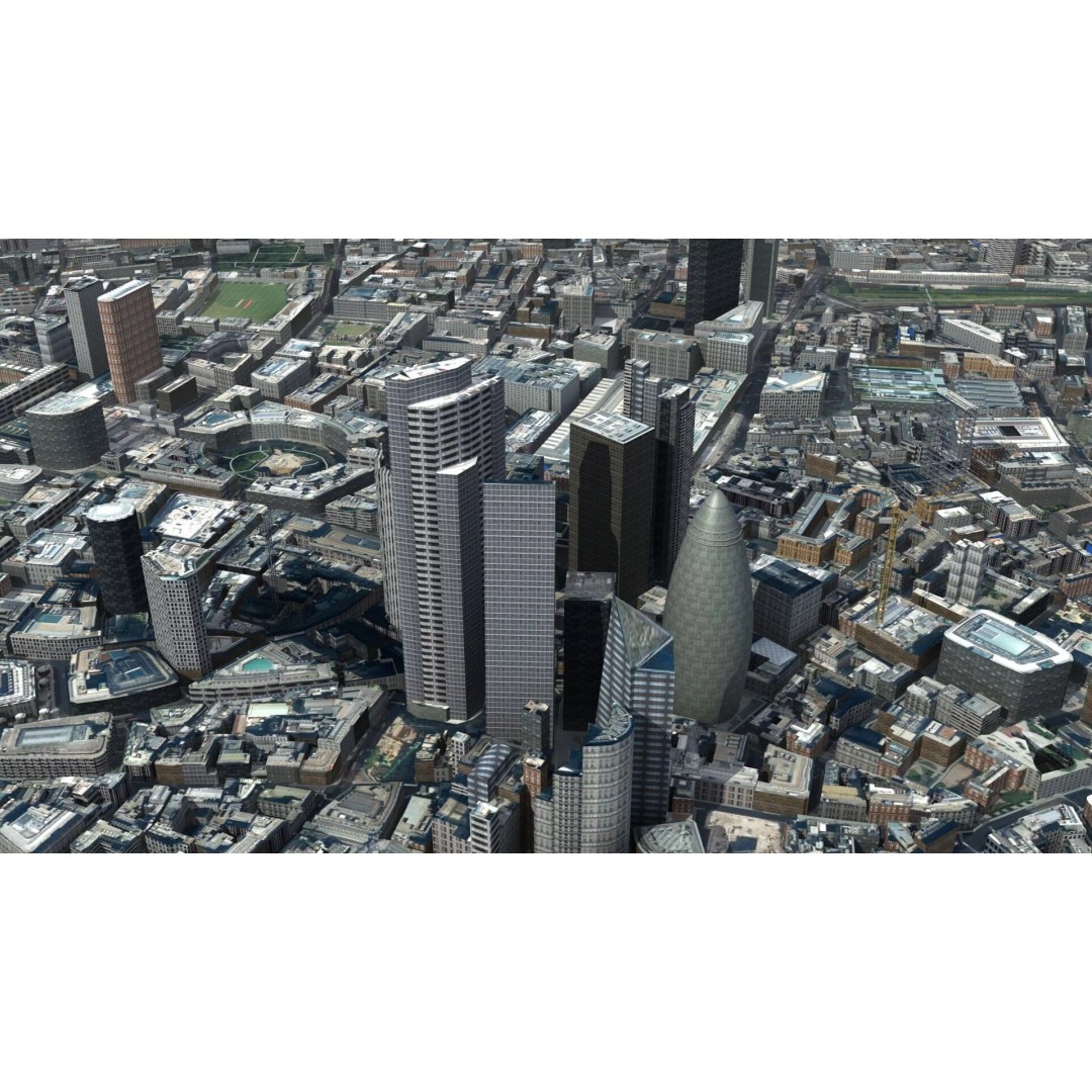 London City 3D Model – Low Poly Urban Environment for Archviz, FBX, OBJ - View 3
