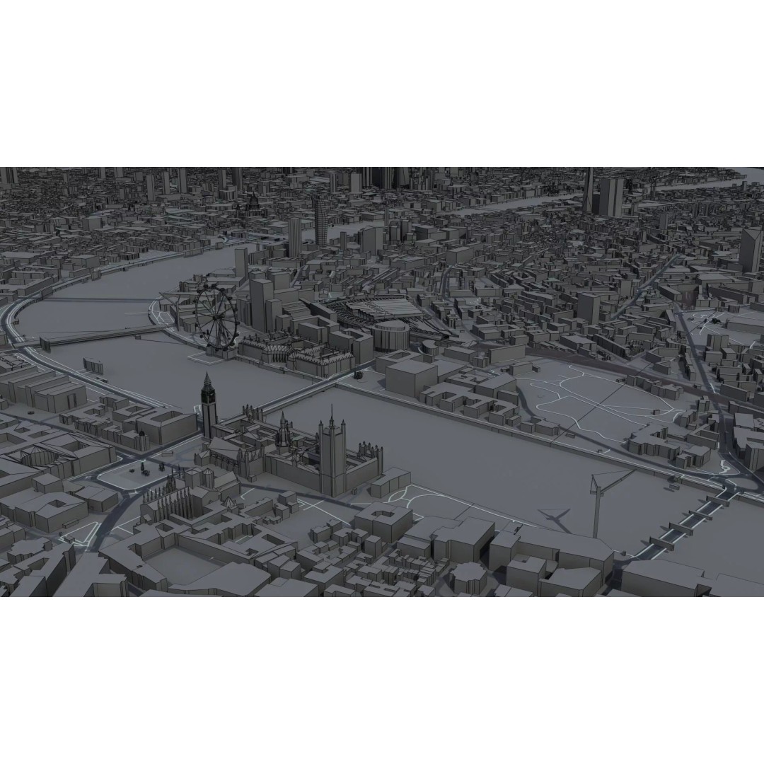 London City 3D Model – Low Poly Urban Environment for Archviz, FBX, OBJ - View 31
