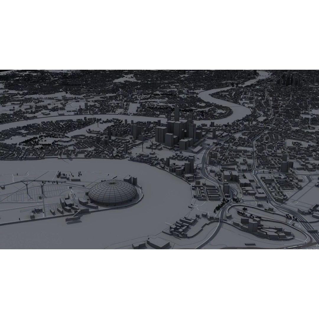 London City 3D Model – Low Poly Urban Environment for Archviz, FBX, OBJ - View 32