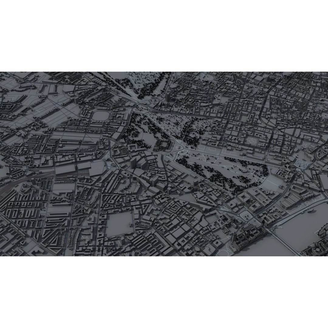 London City 3D Model – Low Poly Urban Environment for Archviz, FBX, OBJ - View 36
