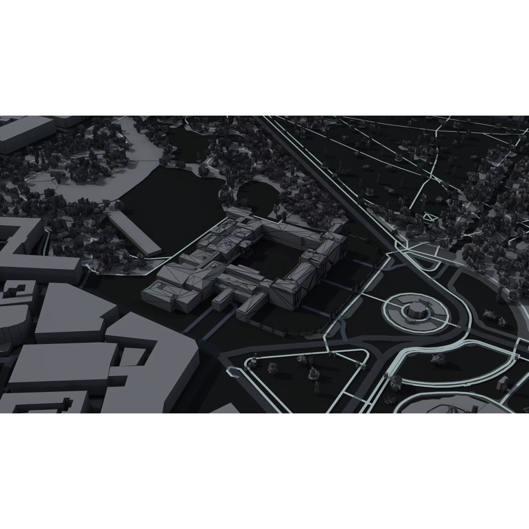 London City 3D Model – Low Poly Urban Environment for Archviz, FBX, OBJ - View 37