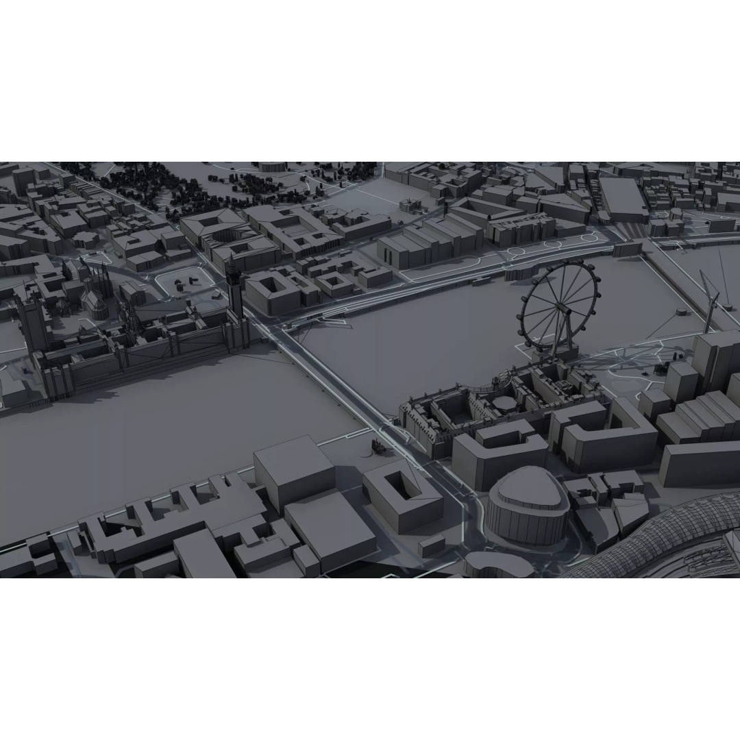 London City 3D Model – Low Poly Urban Environment for Archviz, FBX, OBJ - View 38