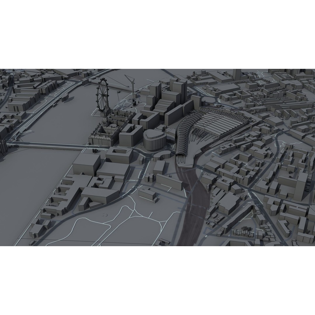 London City 3D Model – Low Poly Urban Environment for Archviz, FBX, OBJ - View 39