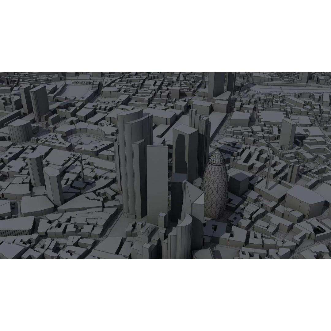 London City 3D Model – Low Poly Urban Environment for Archviz, FBX, OBJ - View 40