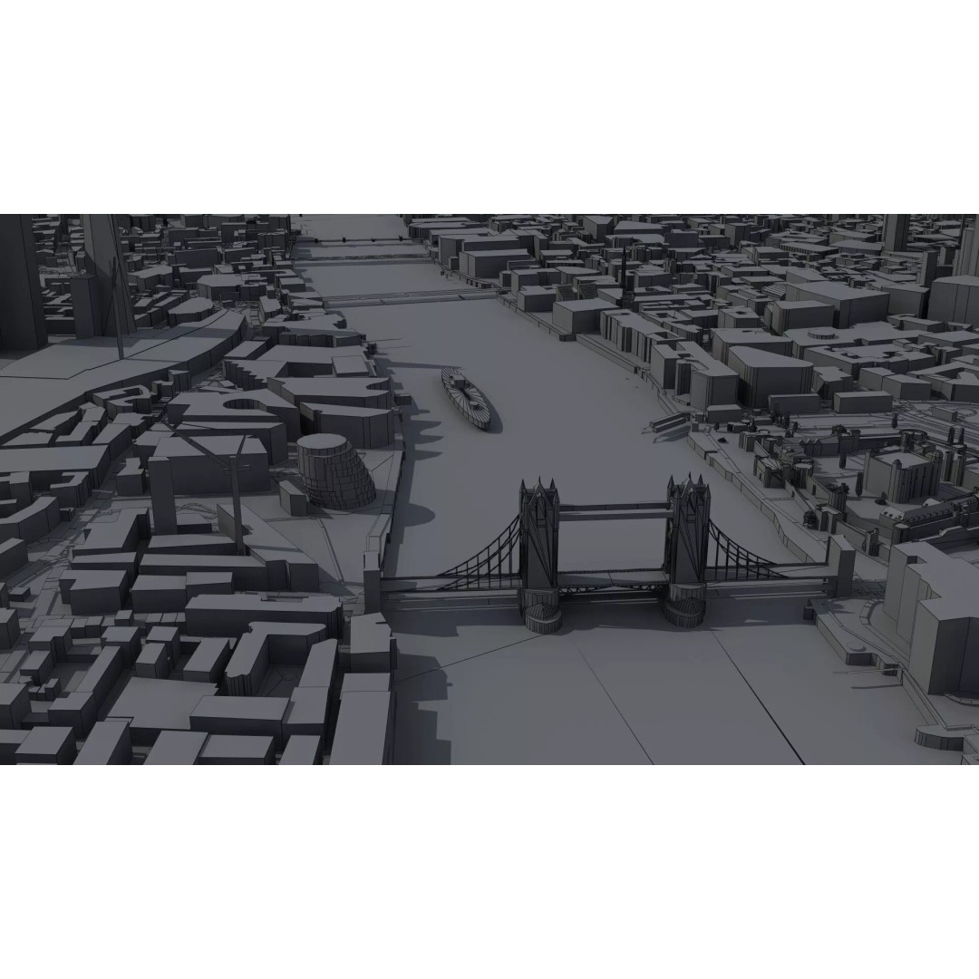 London City 3D Model – Low Poly Urban Environment for Archviz, FBX, OBJ - View 41