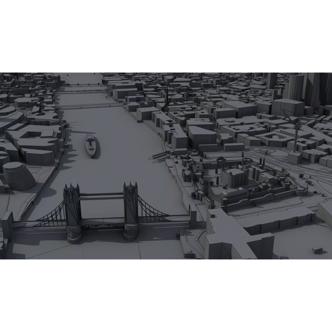 London City 3D Model – Low Poly Urban Environment for Archviz, FBX, OBJ - View 42