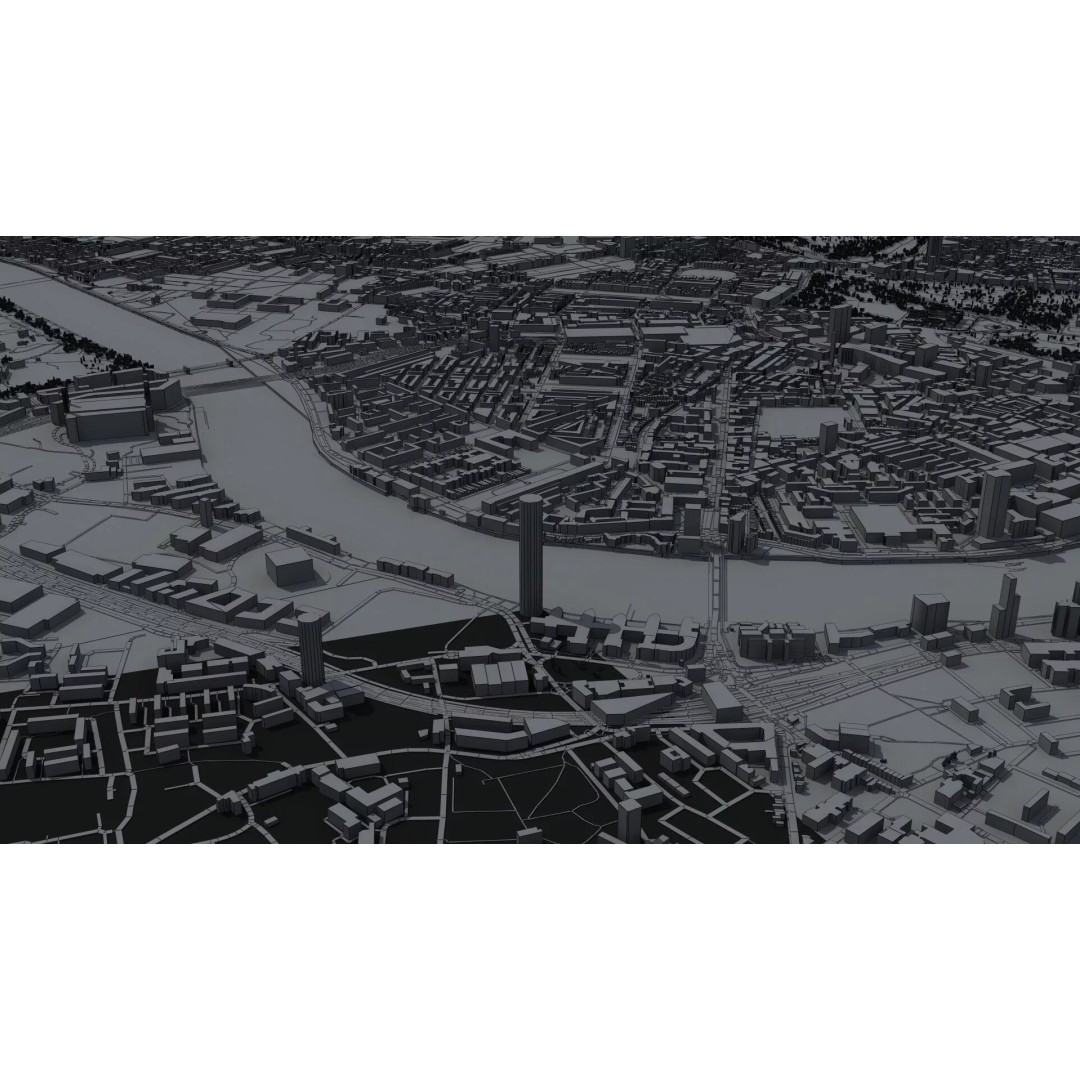 London City 3D Model – Low Poly Urban Environment for Archviz, FBX, OBJ - View 45