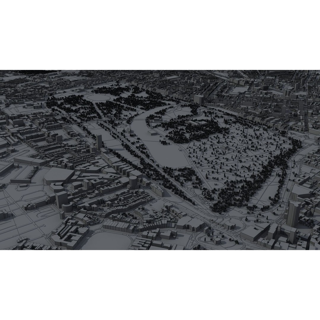 London City 3D Model – Low Poly Urban Environment for Archviz, FBX, OBJ - View 46