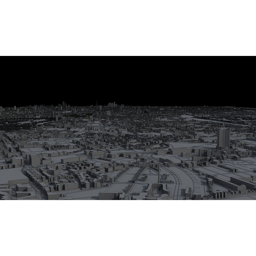 London City 3D Model – Low Poly Urban Environment for Archviz, FBX, OBJ - View 48
