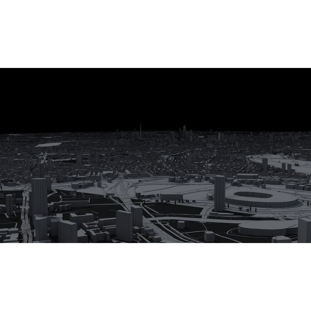 London City 3D Model – Low Poly Urban Environment for Archviz, FBX, OBJ - View 50