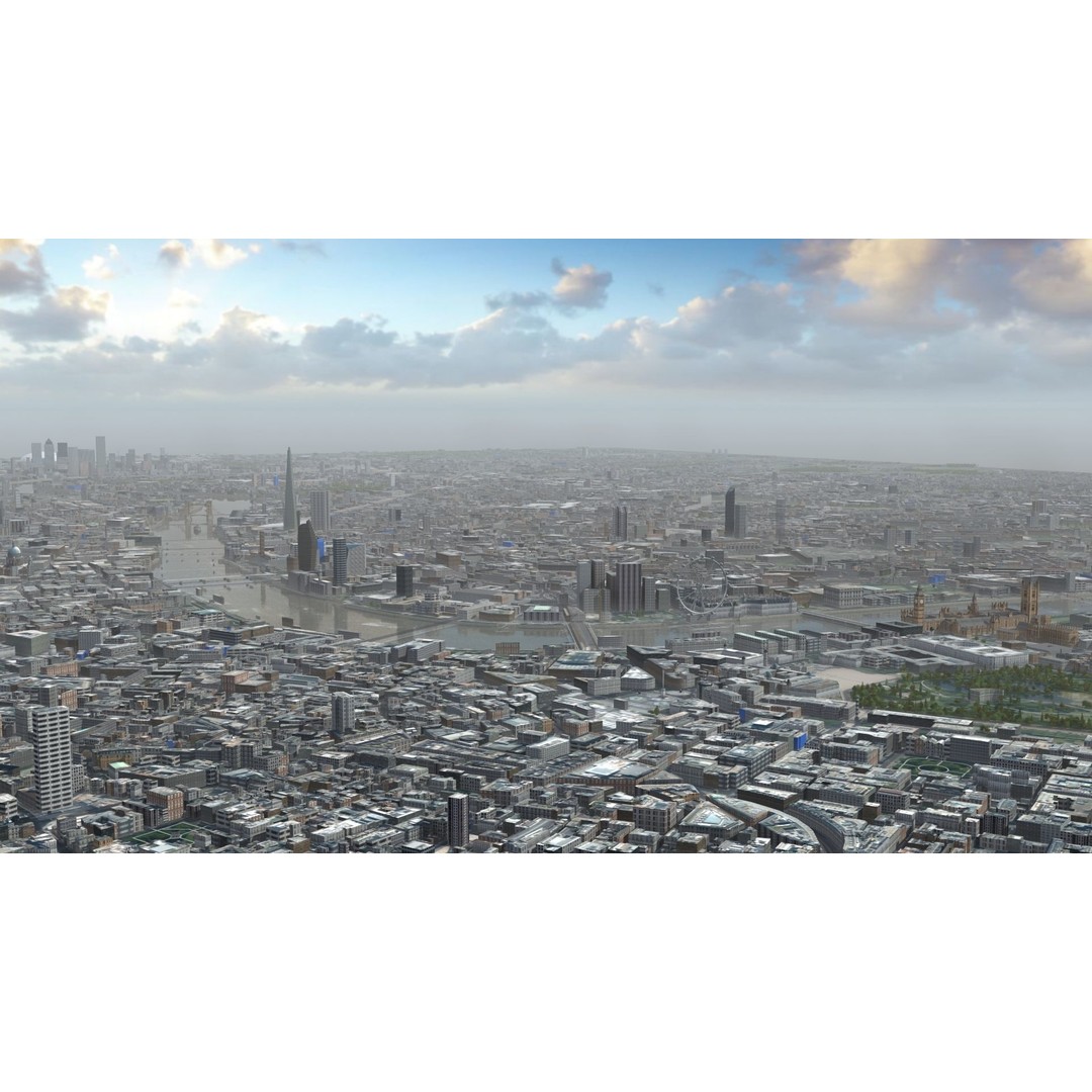 London City 3D Model – Low Poly Urban Environment for Archviz, FBX, OBJ - View 8