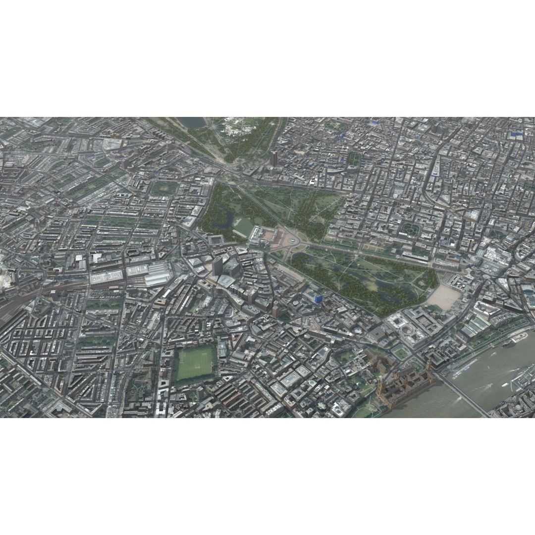 London City 3D Model – Low Poly Urban Environment for Archviz, FBX, OBJ - View 9