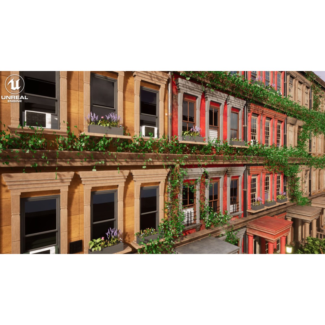 Modular Building 3D Model – Low Poly Game Asset for Unreal Engine - View 11