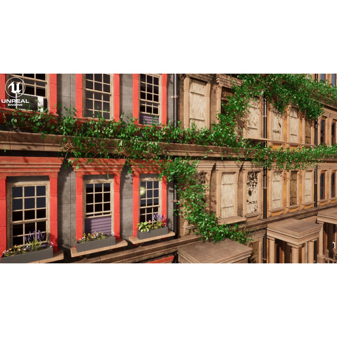 Modular Building 3D Model – Low Poly Game Asset for Unreal Engine - View 13