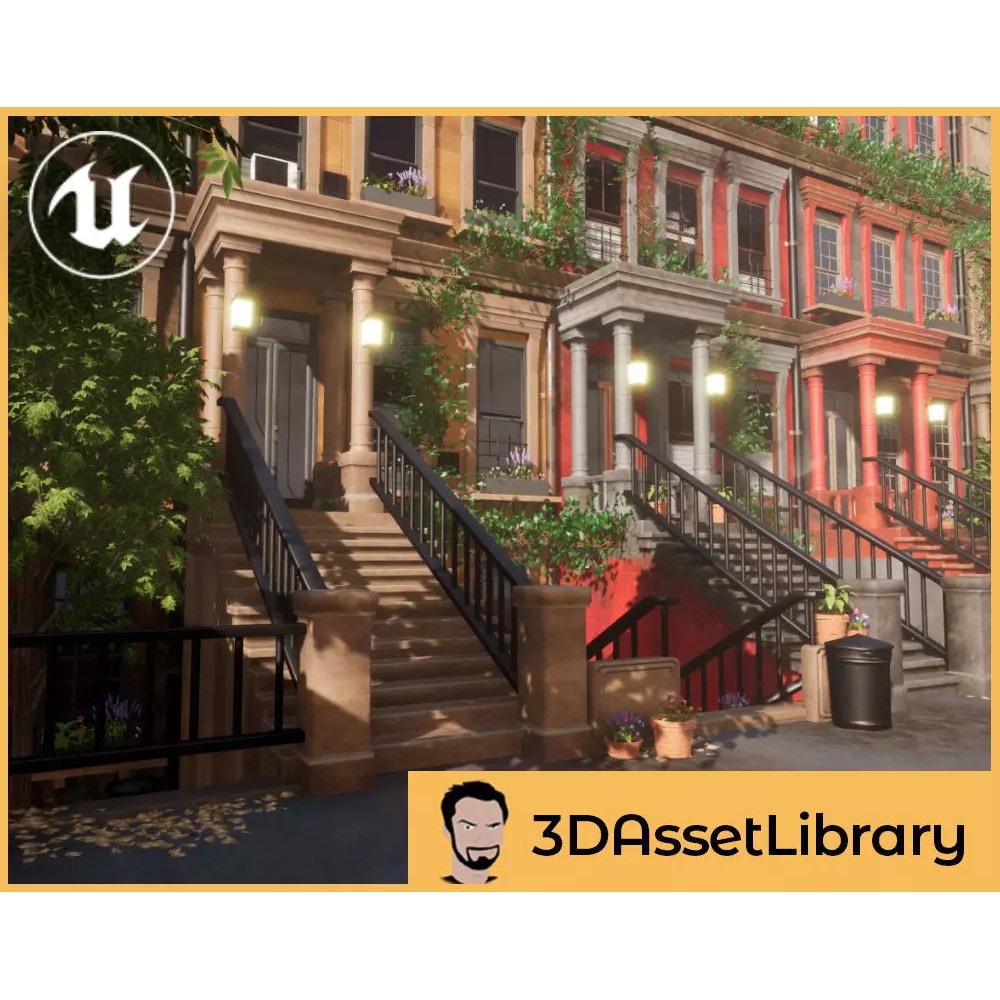 Modular Building 3D Model – Low Poly Game Asset for Unreal Engine - View 2