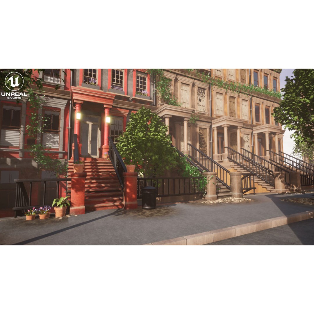 Modular Building 3D Model – Low Poly Game Asset for Unreal Engine - View 24