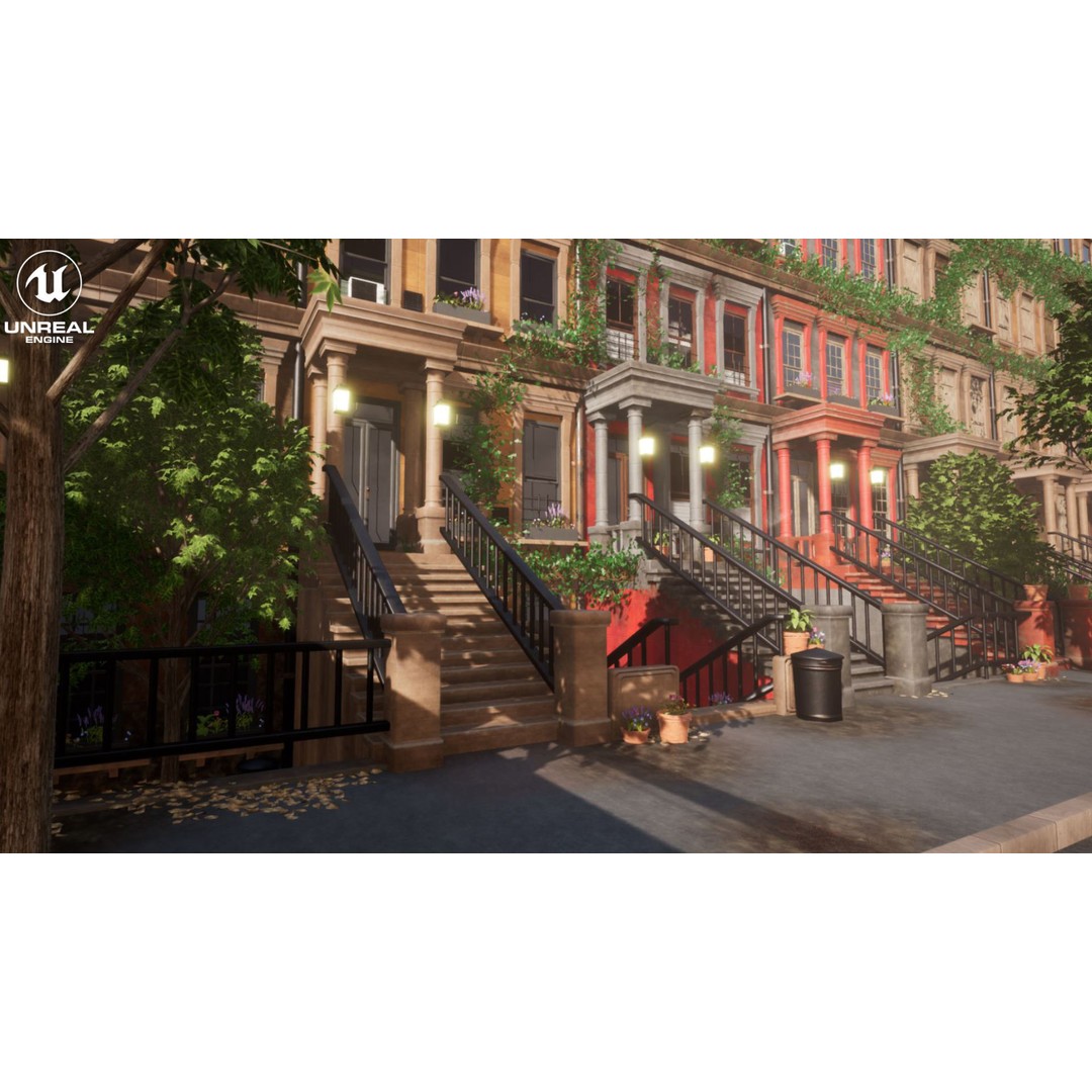 Modular Building 3D Model – Low Poly Game Asset for Unreal Engine - View 3