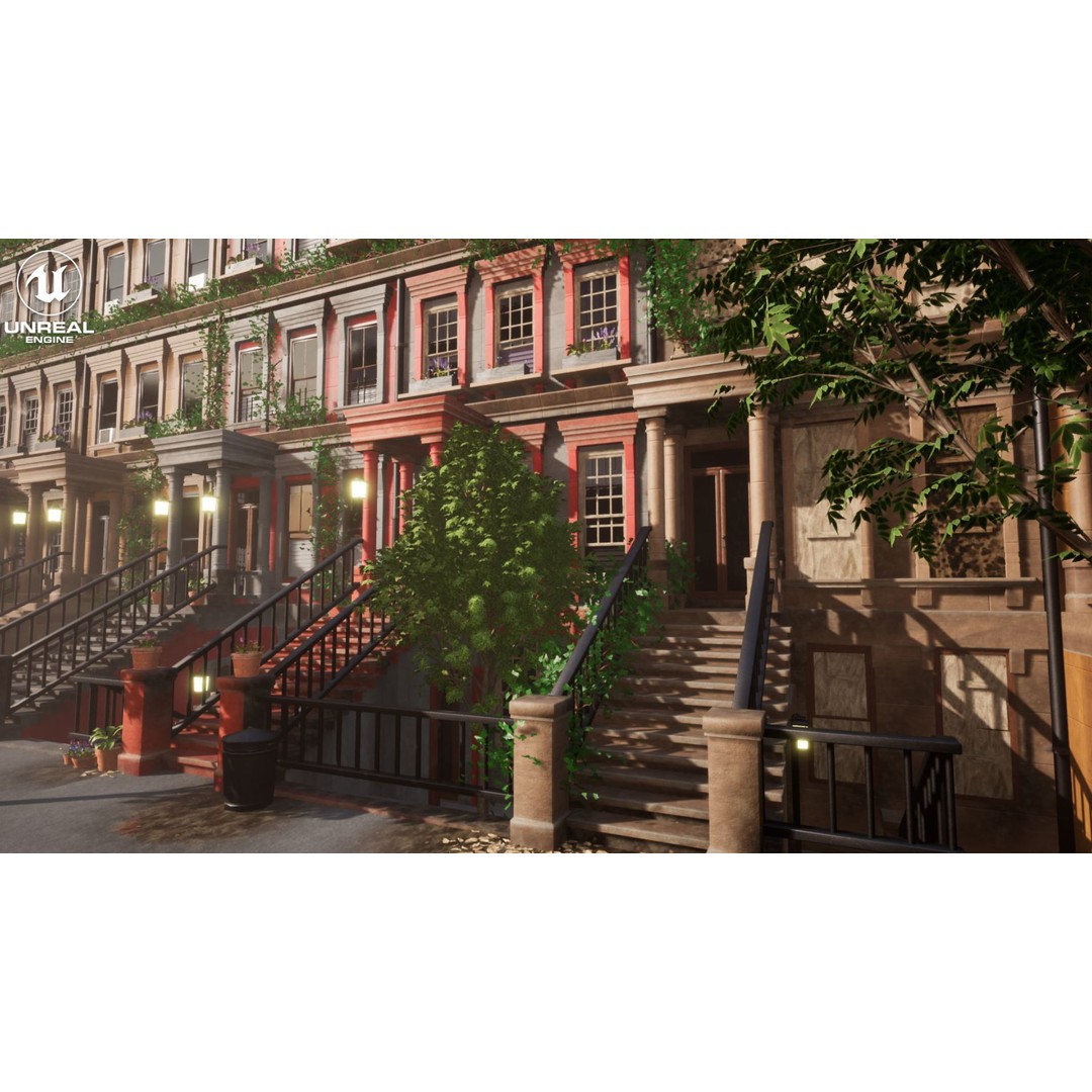Modular Building 3D Model – Low Poly Game Asset for Unreal Engine - View 8