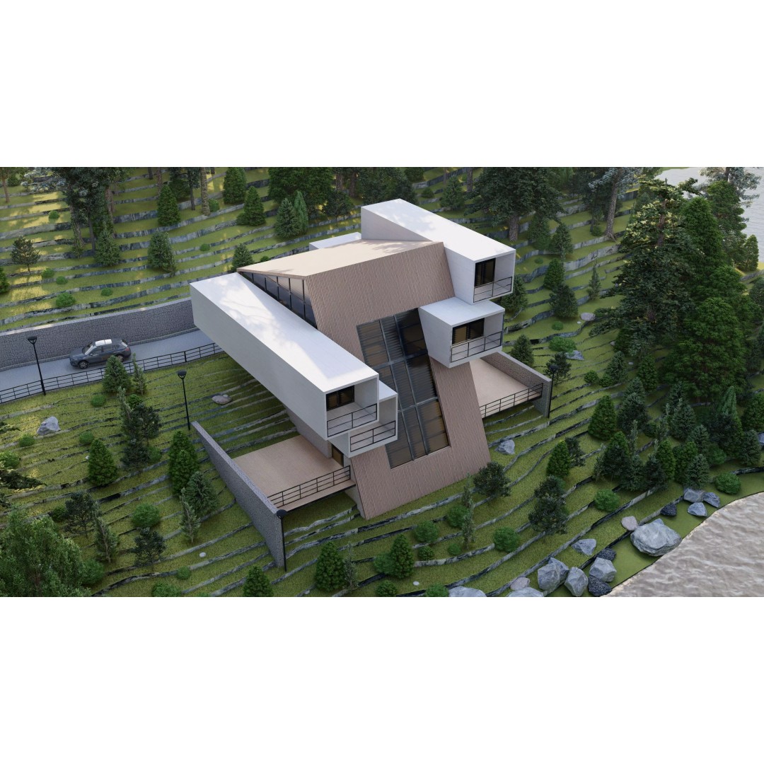 Modern Villa 3D Model – High Poly Architectural Asset, FBX, OBJ