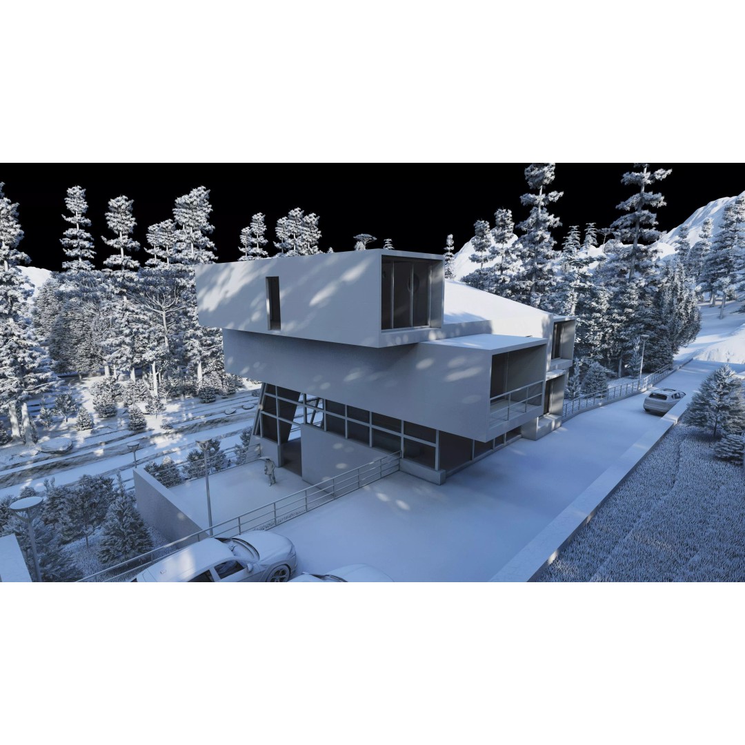 Modern Villa 3D Model – High Poly Architectural Asset, FBX, OBJ - View 11