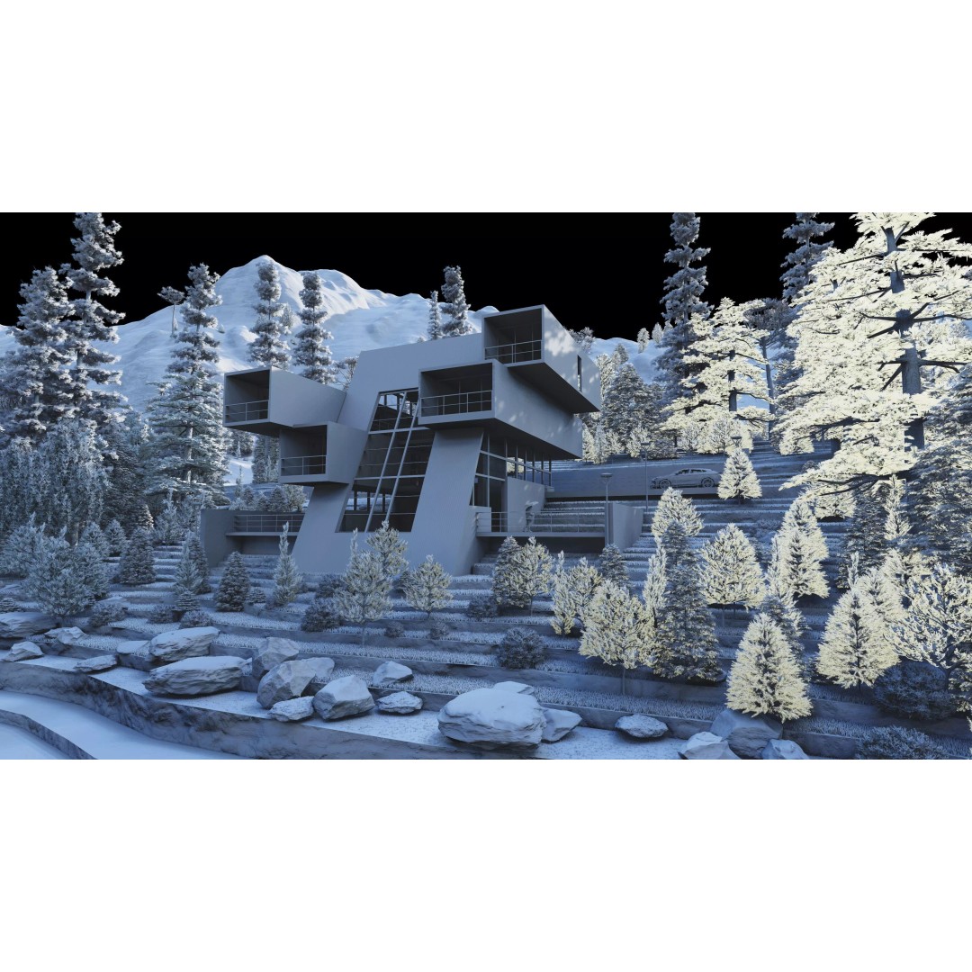 Modern Villa 3D Model – High Poly Architectural Asset, FBX, OBJ - View 12