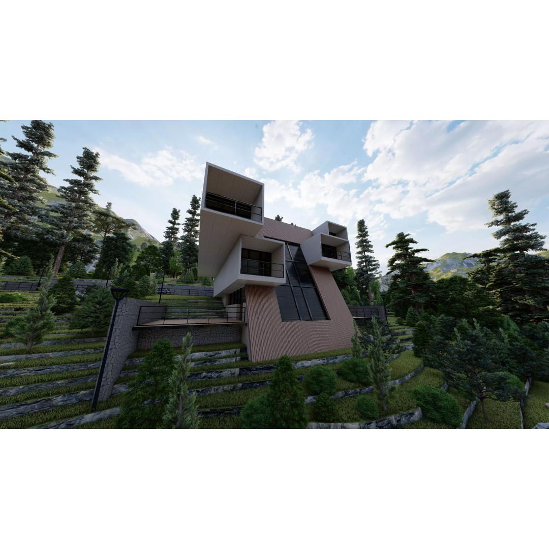 Modern Villa 3D Model – High Poly Architectural Asset, FBX, OBJ - View 19