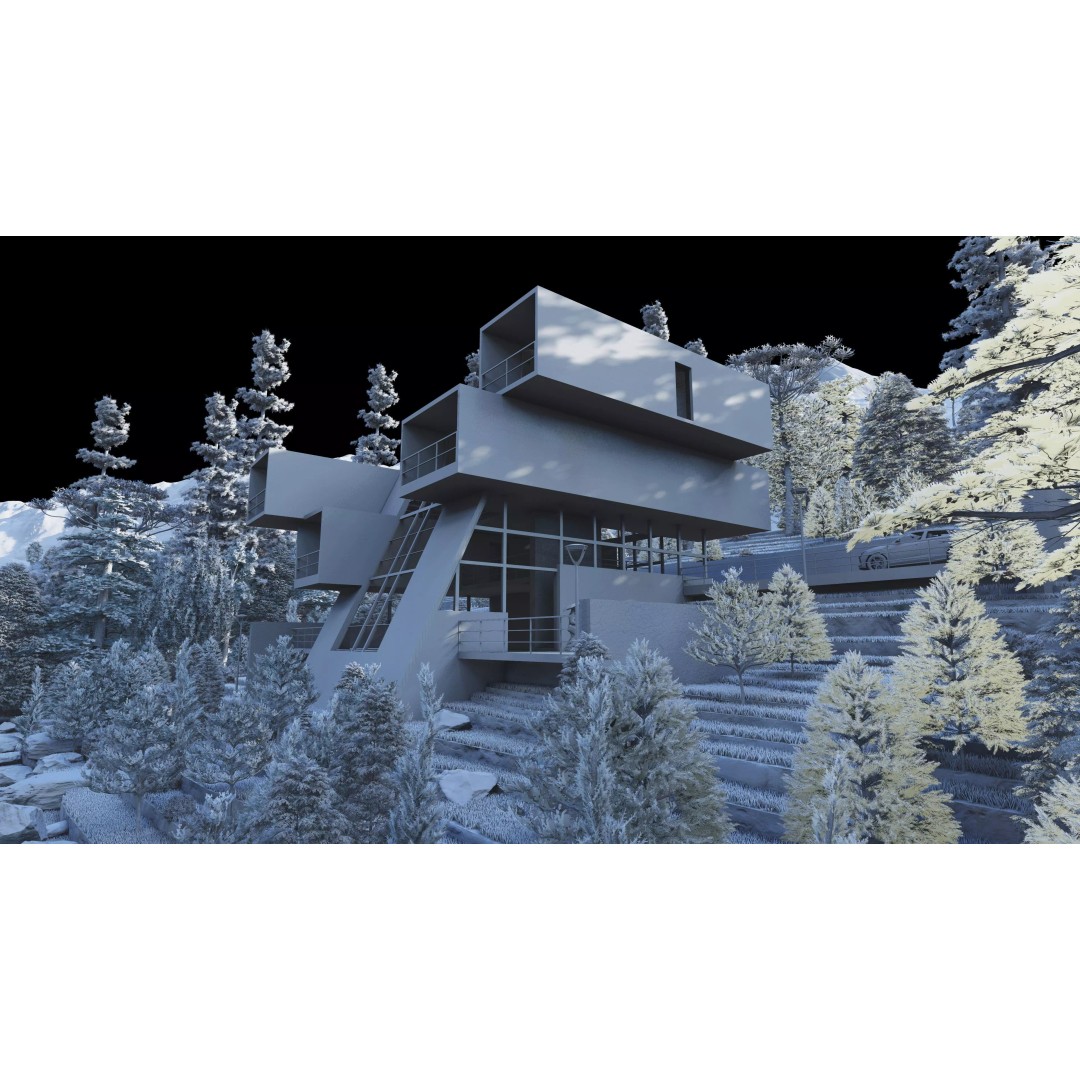 Modern Villa 3D Model – High Poly Architectural Asset, FBX, OBJ - View 24