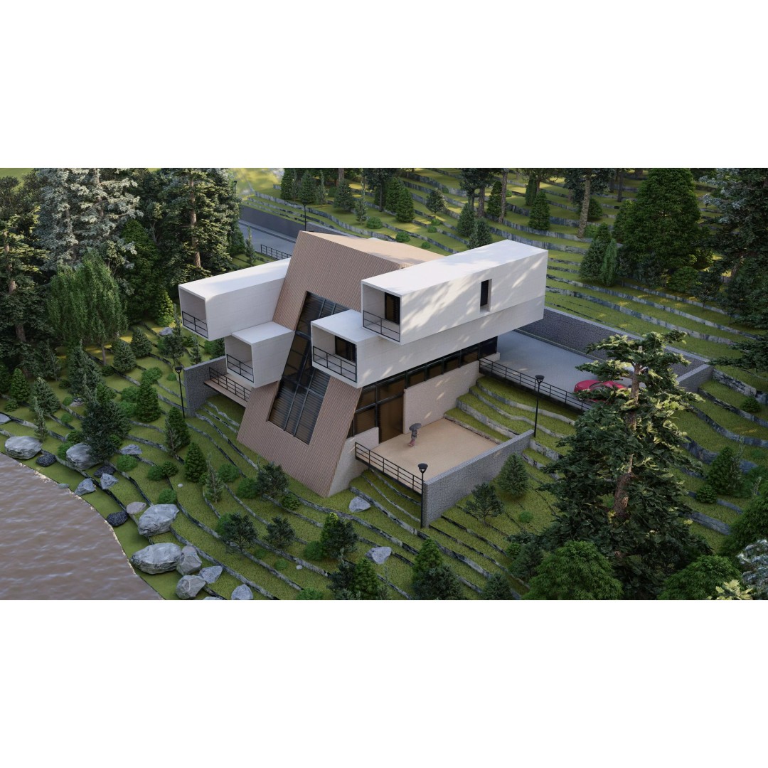 Modern Villa 3D Model – High Poly Architectural Asset, FBX, OBJ - View 29