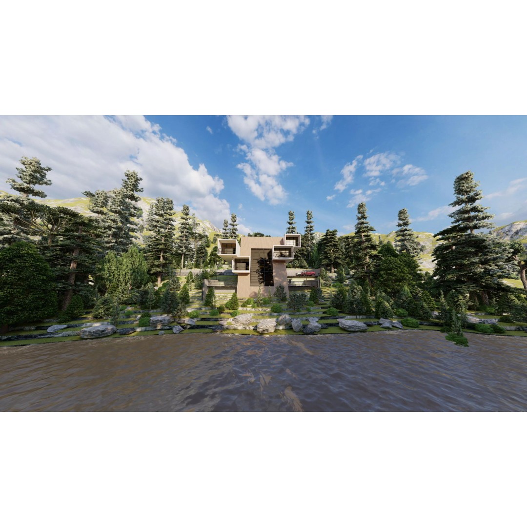 Modern Villa 3D Model – High Poly Architectural Asset, FBX, OBJ - View 5