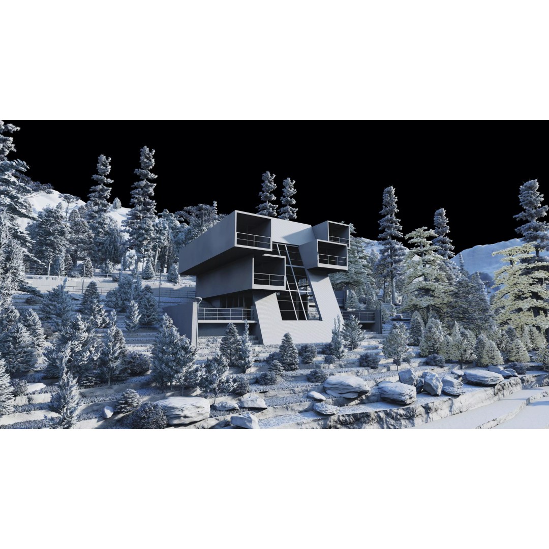Modern Villa 3D Model – High Poly Architectural Asset, FBX, OBJ - View 6