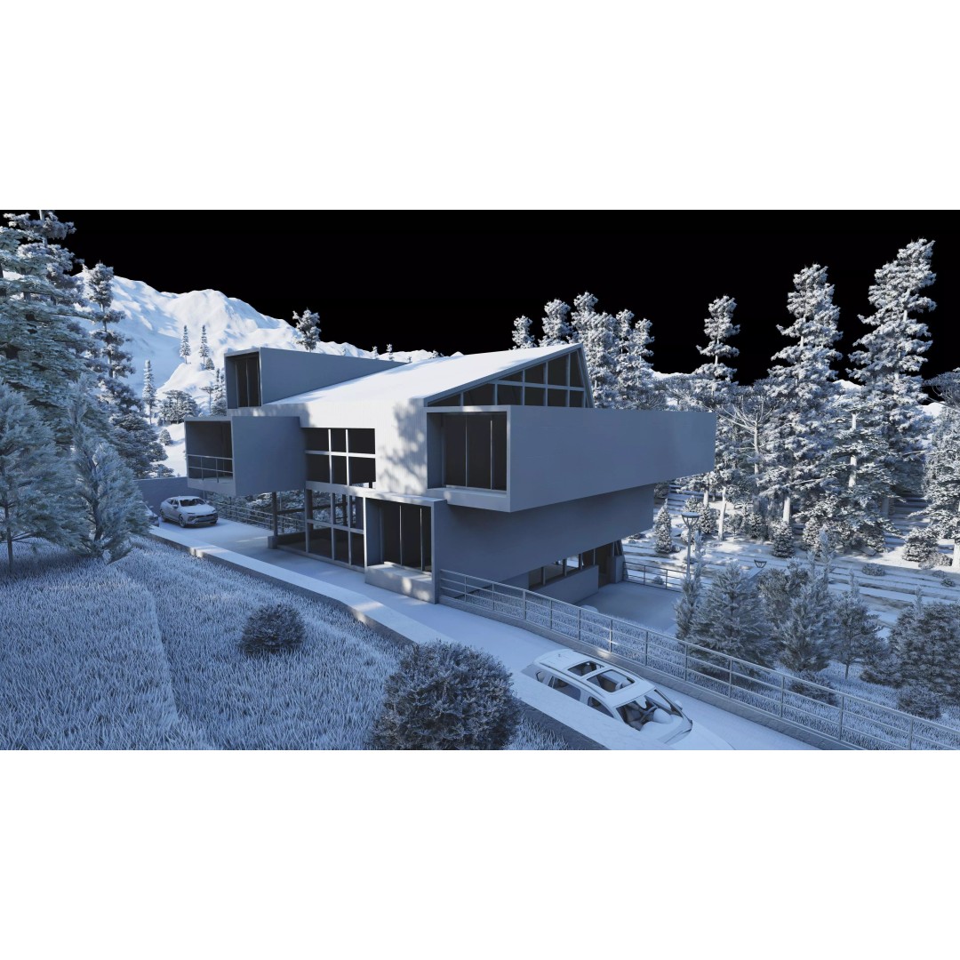 Modern Villa 3D Model – High Poly Architectural Asset, FBX, OBJ - View 7