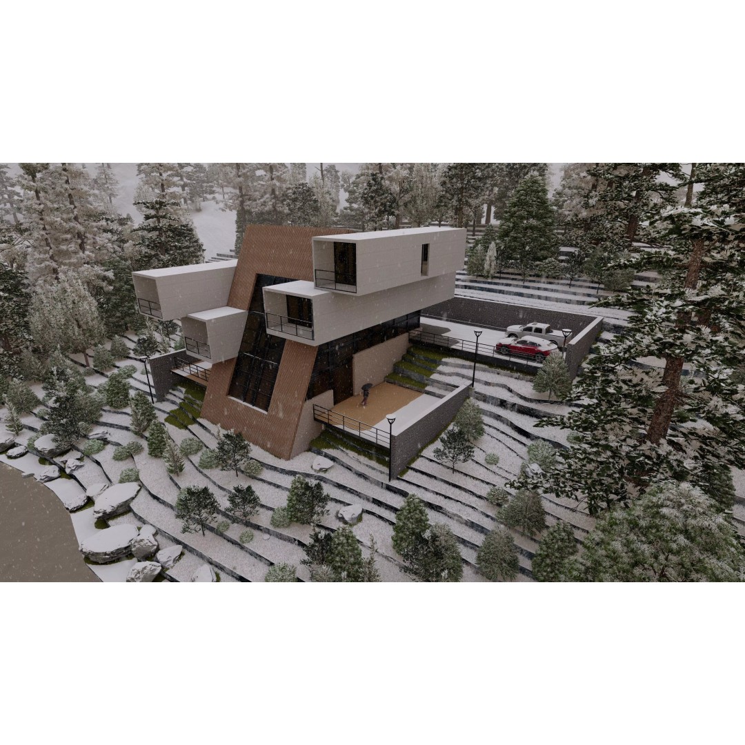 Modern Villa 3D Model – High Poly Architectural Asset, FBX, OBJ - View 8