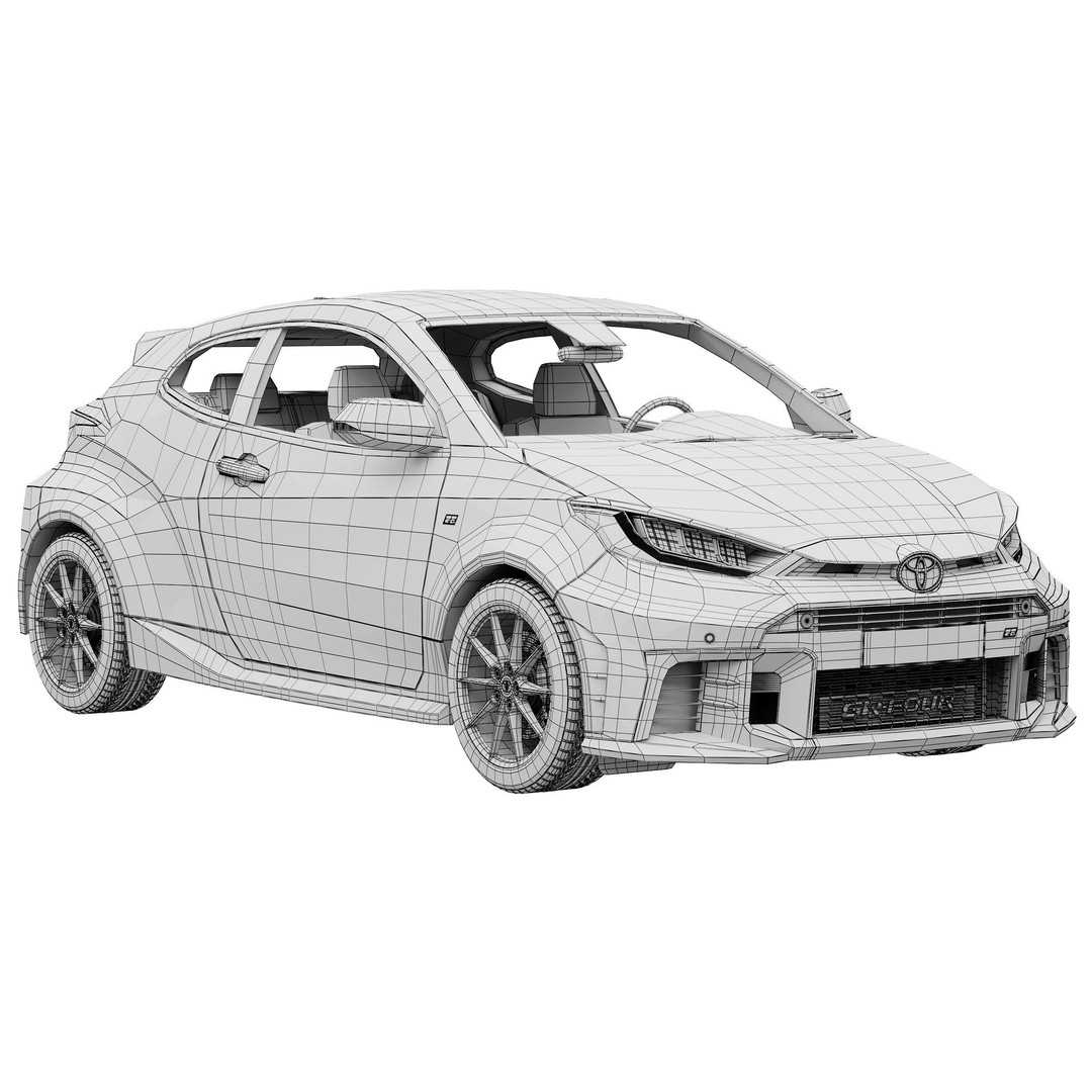 Toyota GR Yaris 2024 3D Model – High Poly Detailed Car Asset, FBX - View 16