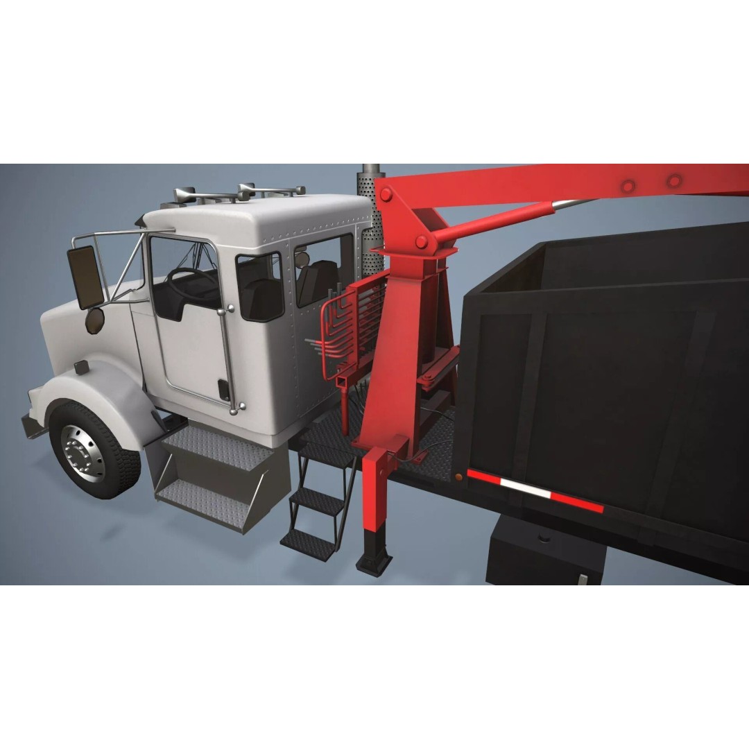 Kenworth T800 Grapple Truck 3D Model – Low Poly Game Ready Asset, FBX - View 12