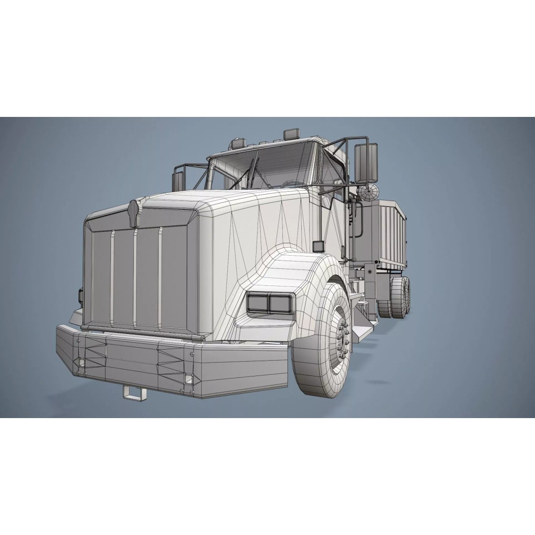 Kenworth T800 Grapple Truck 3D Model – Low Poly Game Ready Asset, FBX - View 16