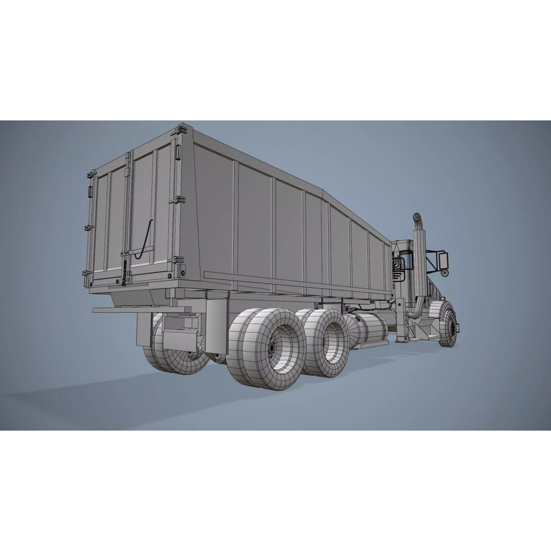 Kenworth T800 Grapple Truck 3D Model – Low Poly Game Ready Asset, FBX - View 18