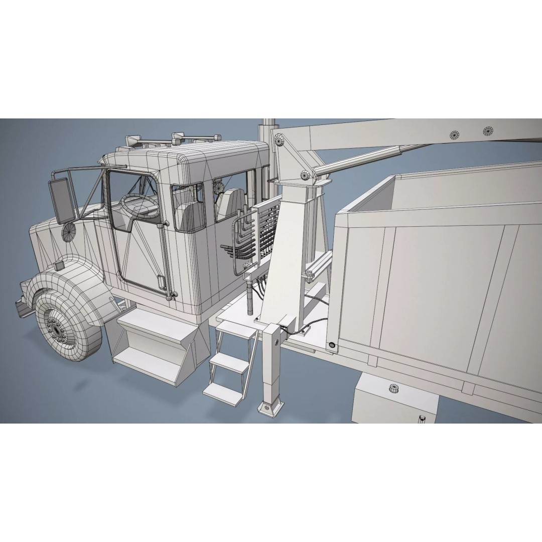 Kenworth T800 Grapple Truck 3D Model – Low Poly Game Ready Asset, FBX - View 20