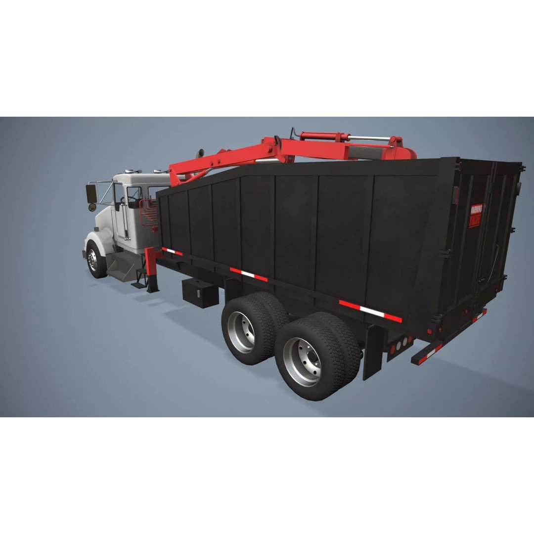 Kenworth T800 Grapple Truck 3D Model – Low Poly Game Ready Asset, FBX - View 4