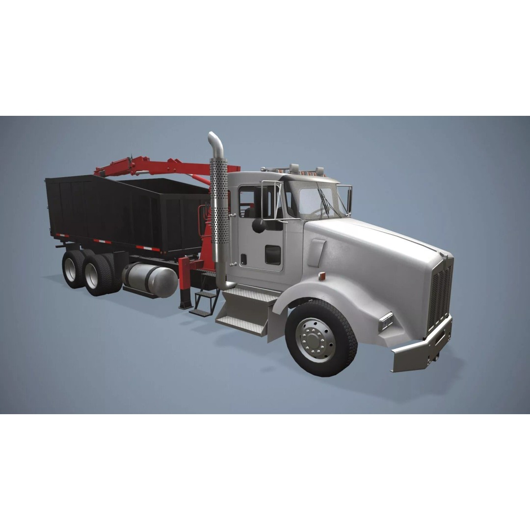 Kenworth T800 Grapple Truck 3D Model – Low Poly Game Ready Asset, FBX - View 5