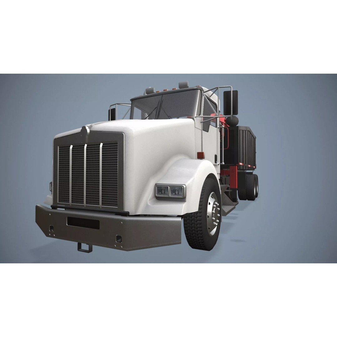 Kenworth T800 Grapple Truck 3D Model – Low Poly Game Ready Asset, FBX - View 6