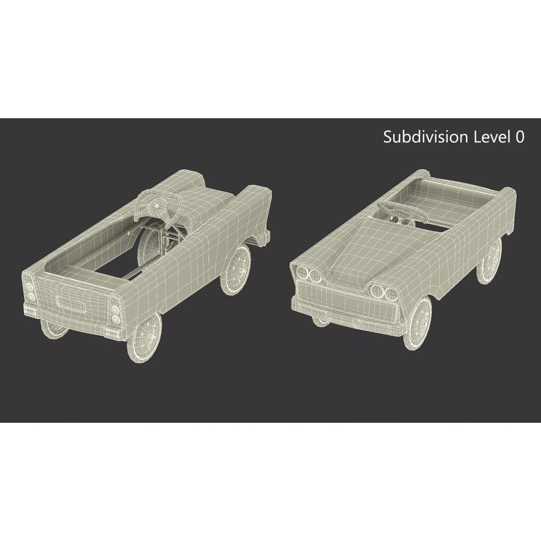 Old Retro Murray Pedal Car 3D Model – Vintage Toy Vehicle, PBR Textures - View 14