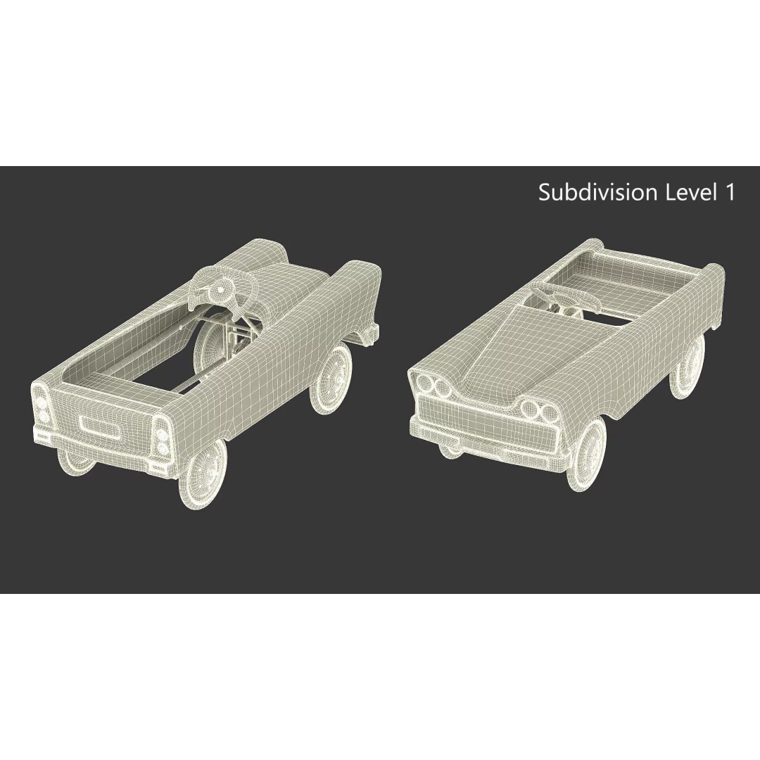 Old Retro Murray Pedal Car 3D Model – Vintage Toy Vehicle, PBR Textures - View 15