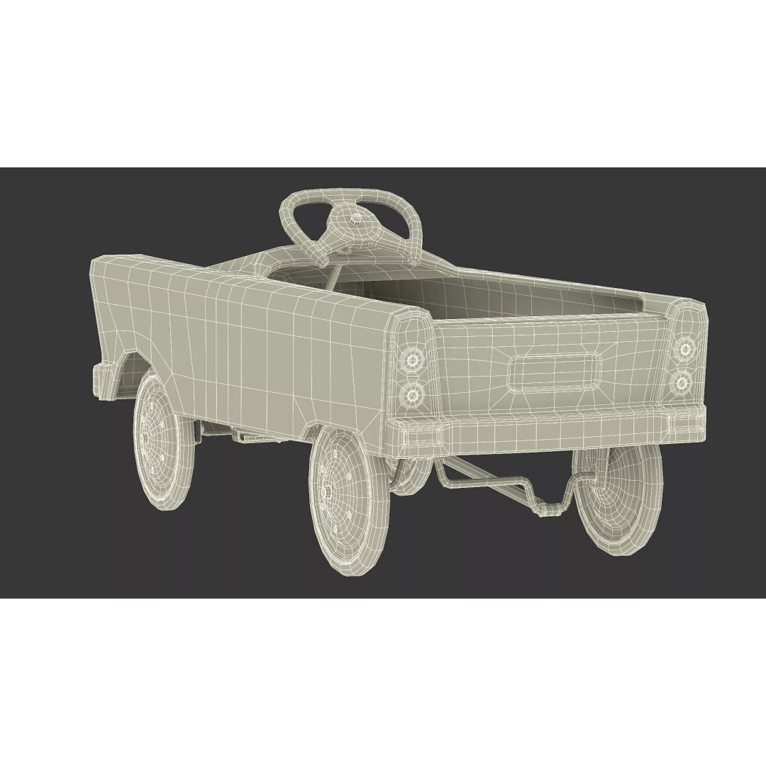 Old Retro Murray Pedal Car 3D Model – Vintage Toy Vehicle, PBR Textures - View 20