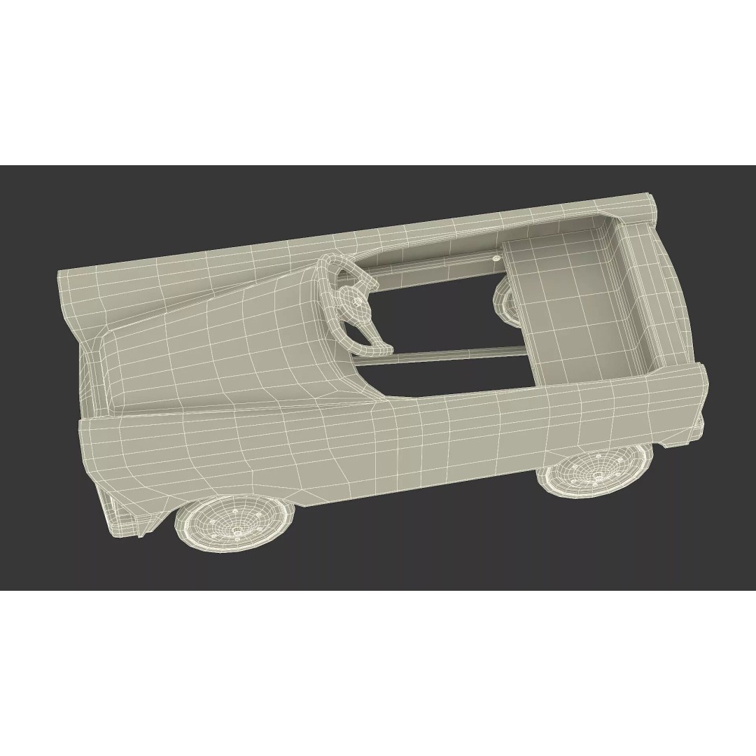 Old Retro Murray Pedal Car 3D Model – Vintage Toy Vehicle, PBR Textures - View 22