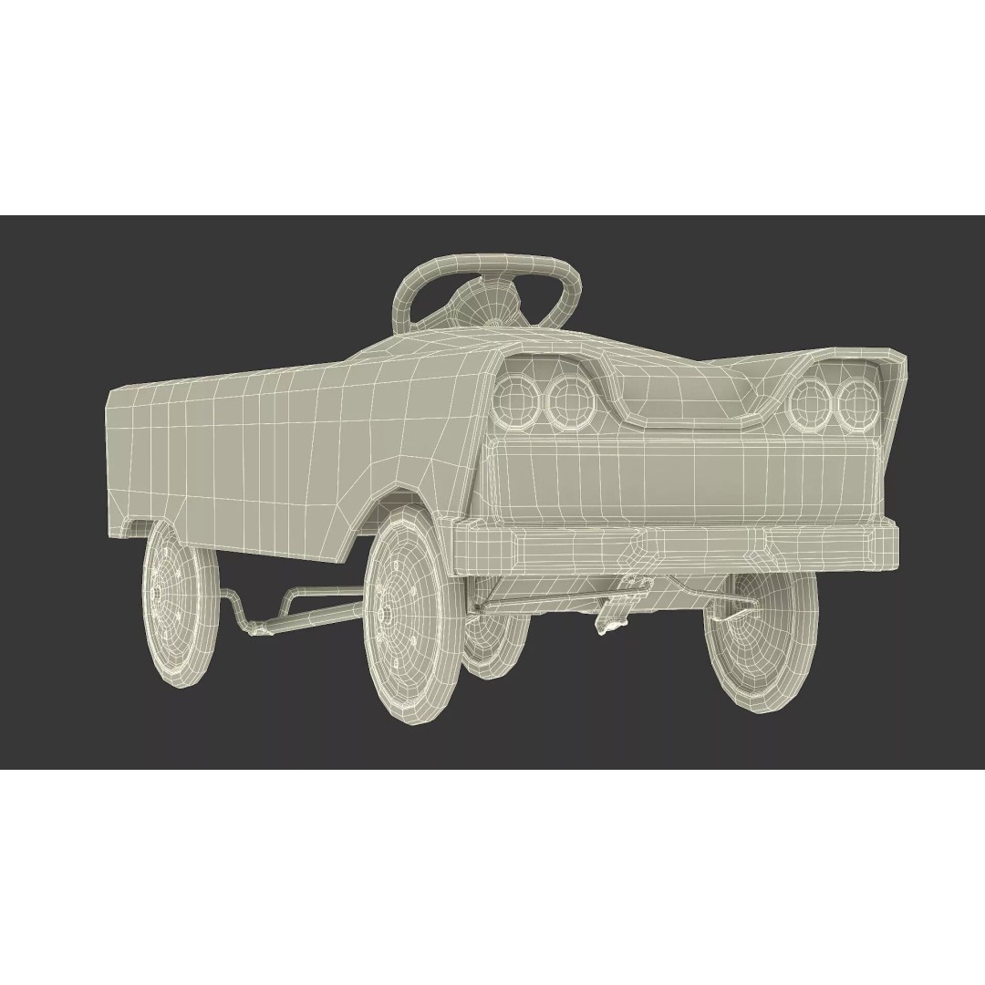 Old Retro Murray Pedal Car 3D Model – Vintage Toy Vehicle, PBR Textures - View 23