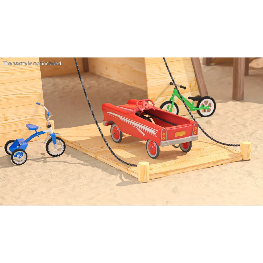 Old Retro Murray Pedal Car 3D Model – Vintage Toy Vehicle, PBR Textures - View 4