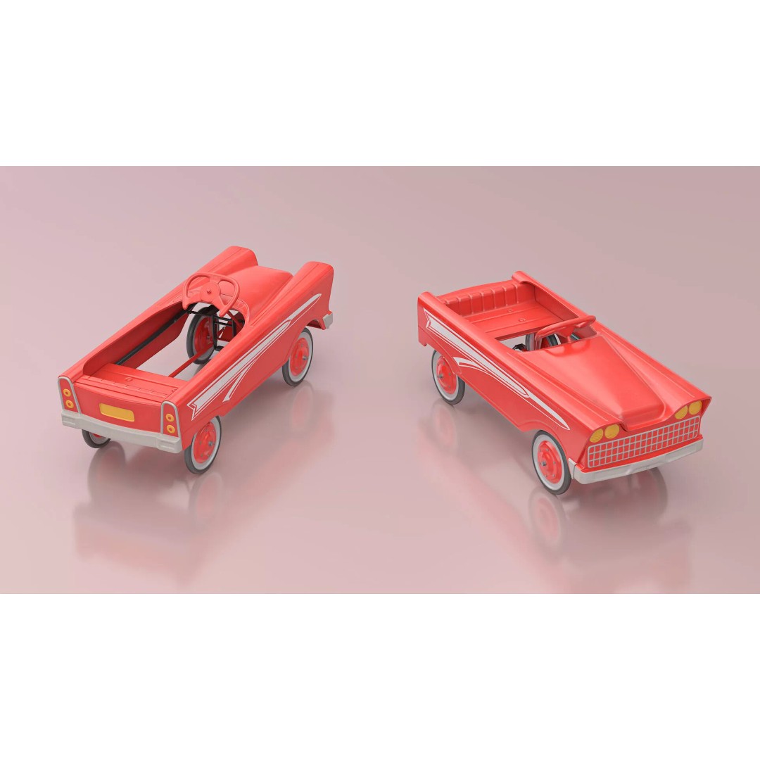 Old Retro Murray Pedal Car 3D Model – Vintage Toy Vehicle, PBR Textures - View 5