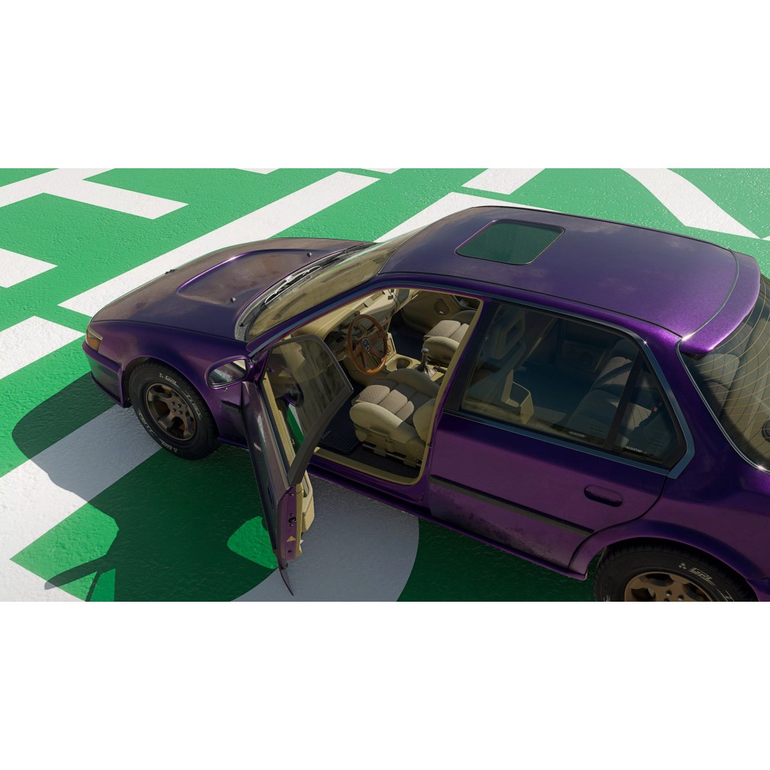 1990 Sedan 3D Model – Low Poly Game Asset, PBR Textures, Blender - View 11