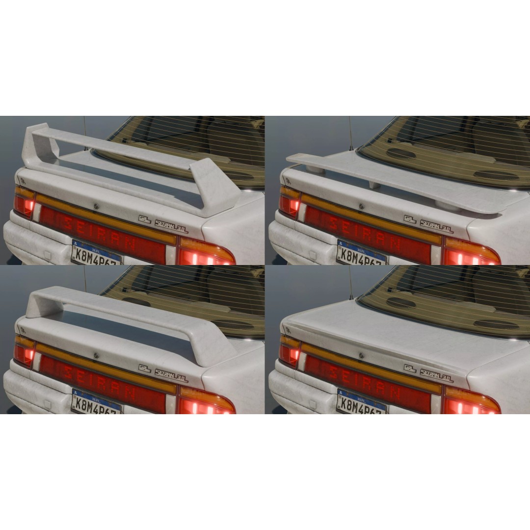 1990 Sedan 3D Model – Low Poly Game Asset, PBR Textures, Blender - View 14